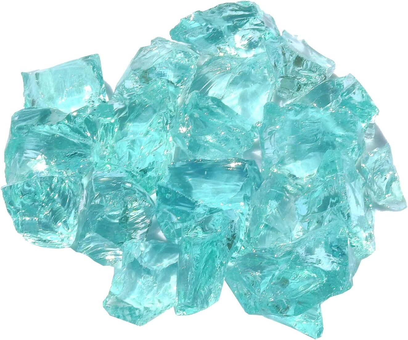 30-50mm Landscape Recycled Firepit Glass in Aqua