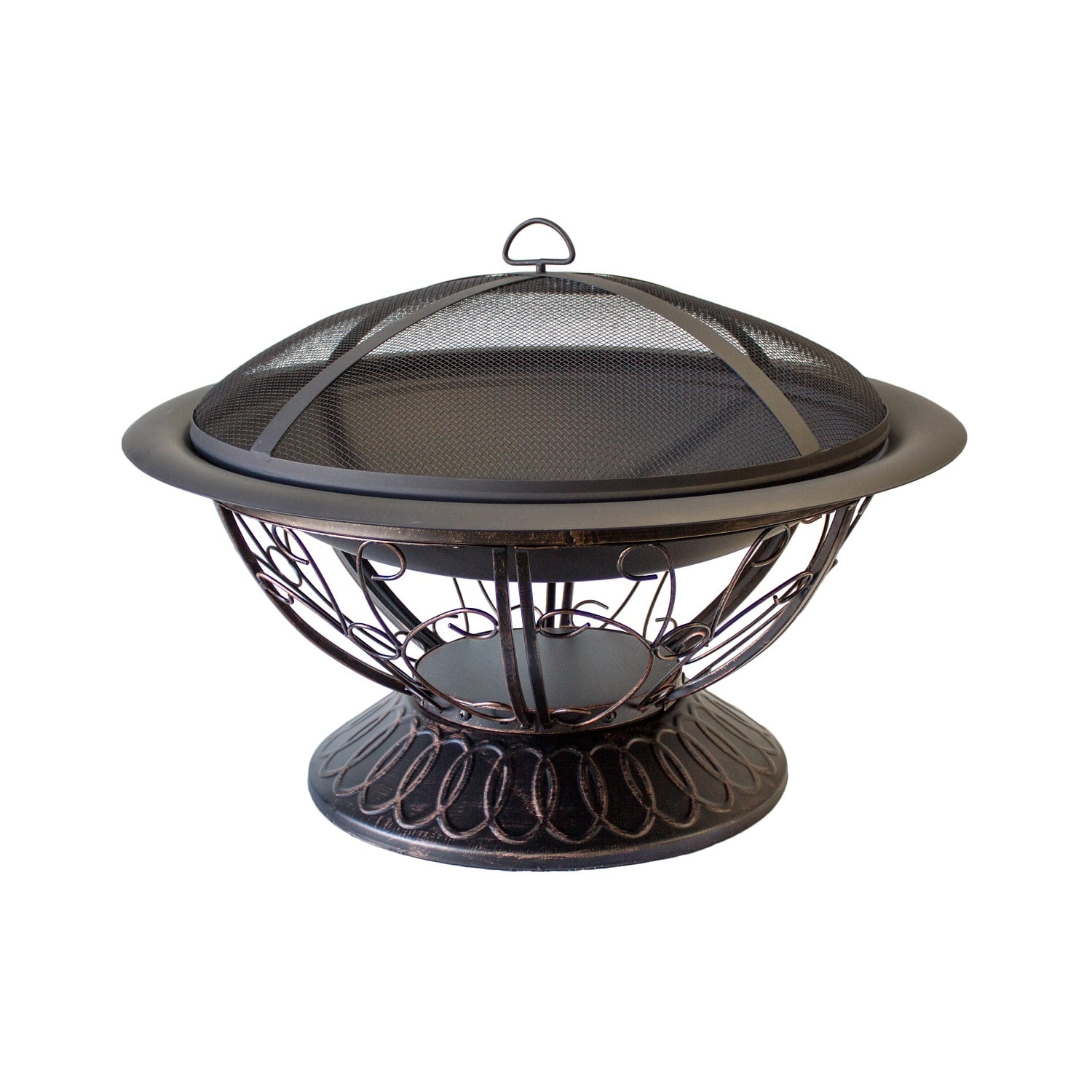 30" Wood Burning Fire Pit With Scroll Design