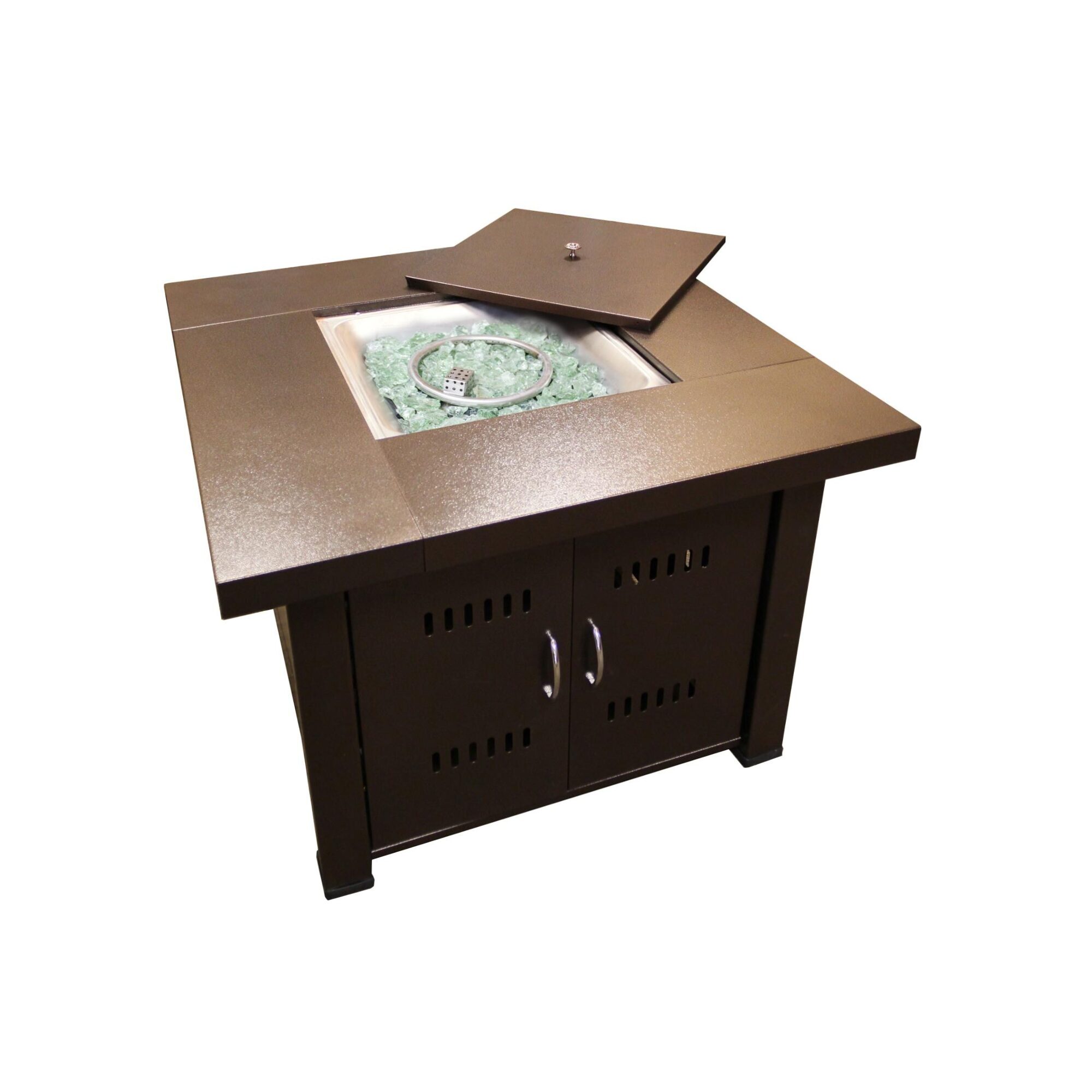 Patio 38'' Propane Fire Pit Table with Fire Glass Included, 40000 BTU, CSA certification, Antique Bronze Finish