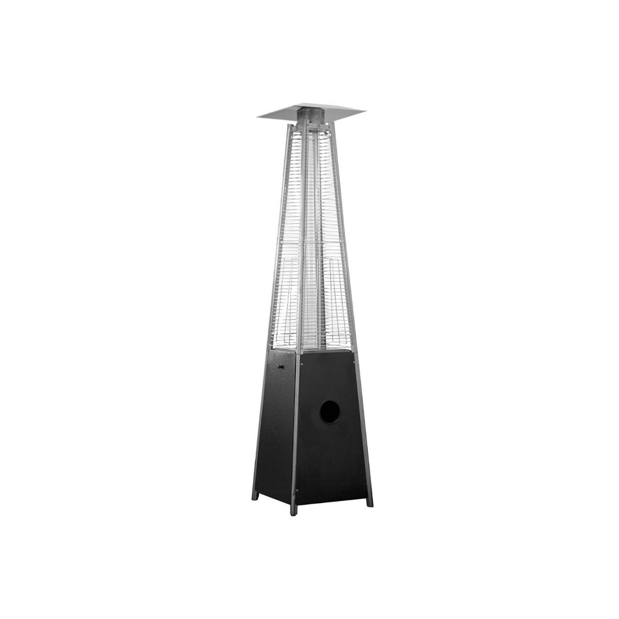 Tall Quartz Glass Tube Heater - With wheels, Matte Black