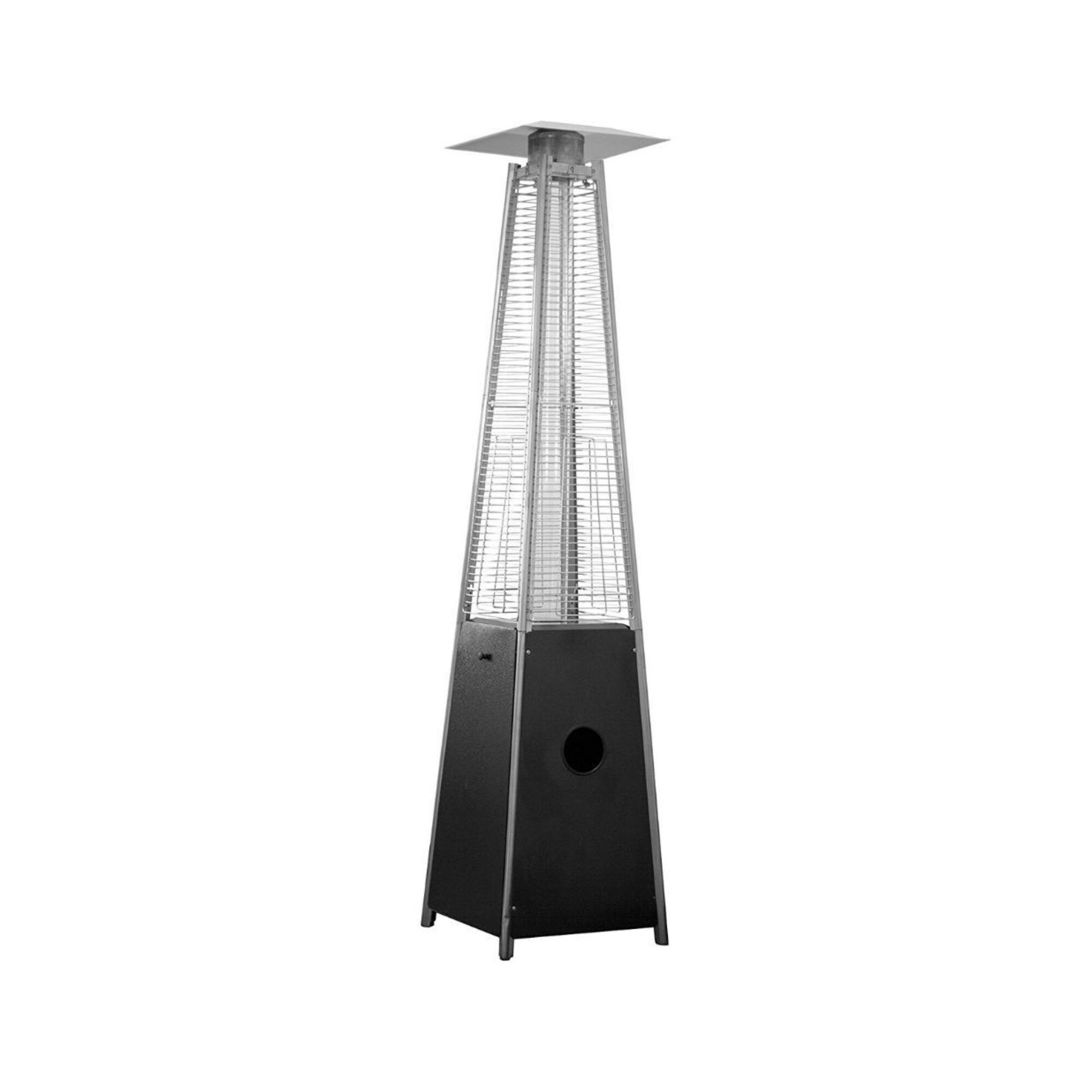 Tall Quartz Glass Tube Heater - With wheels, Matte Black