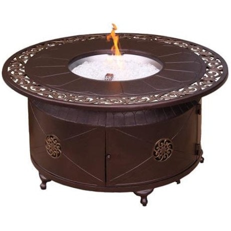 Round Aluminum Propane Smokeless Fire Pit Table with Hidden Fuel Tank