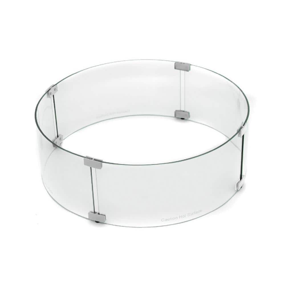 22 in. Round Glass Wind Screen for fire pits