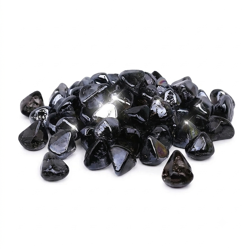 Smokey Grey Glass Diamonds - Fire Glass - 10 lbs