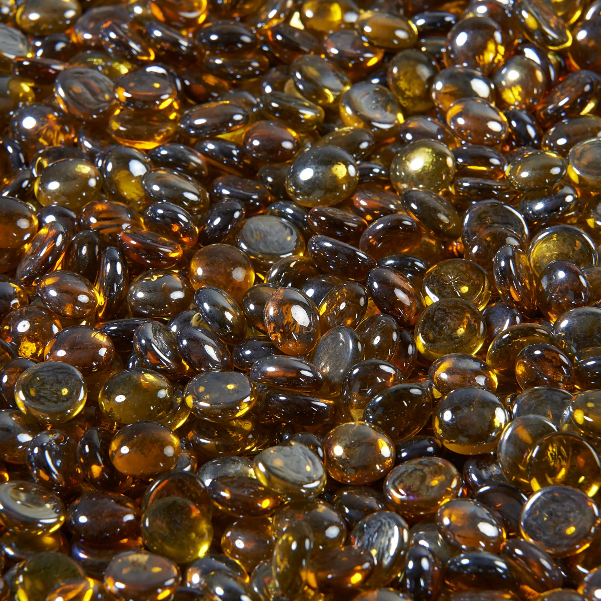 Amber Glass Beads - Fire Glass -10 lbs
