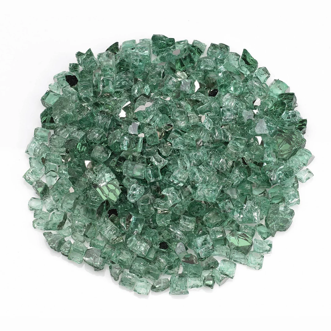 Jade Reflective Fire Glass - 10 lbs
