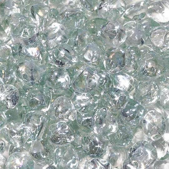 Crystal Clear Glass Diamonds - Fire Glass -10 lbs