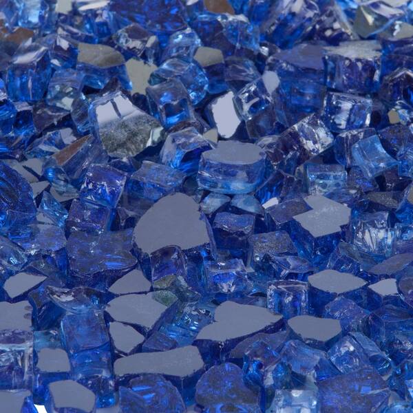 Sapphire Blue Reflective Fire Glass - 10 lbs
