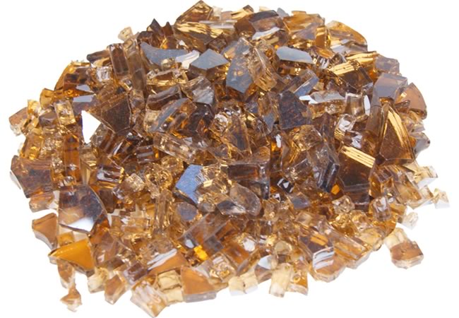 Gold Copper Reflective Fire Glass - 10 lbs