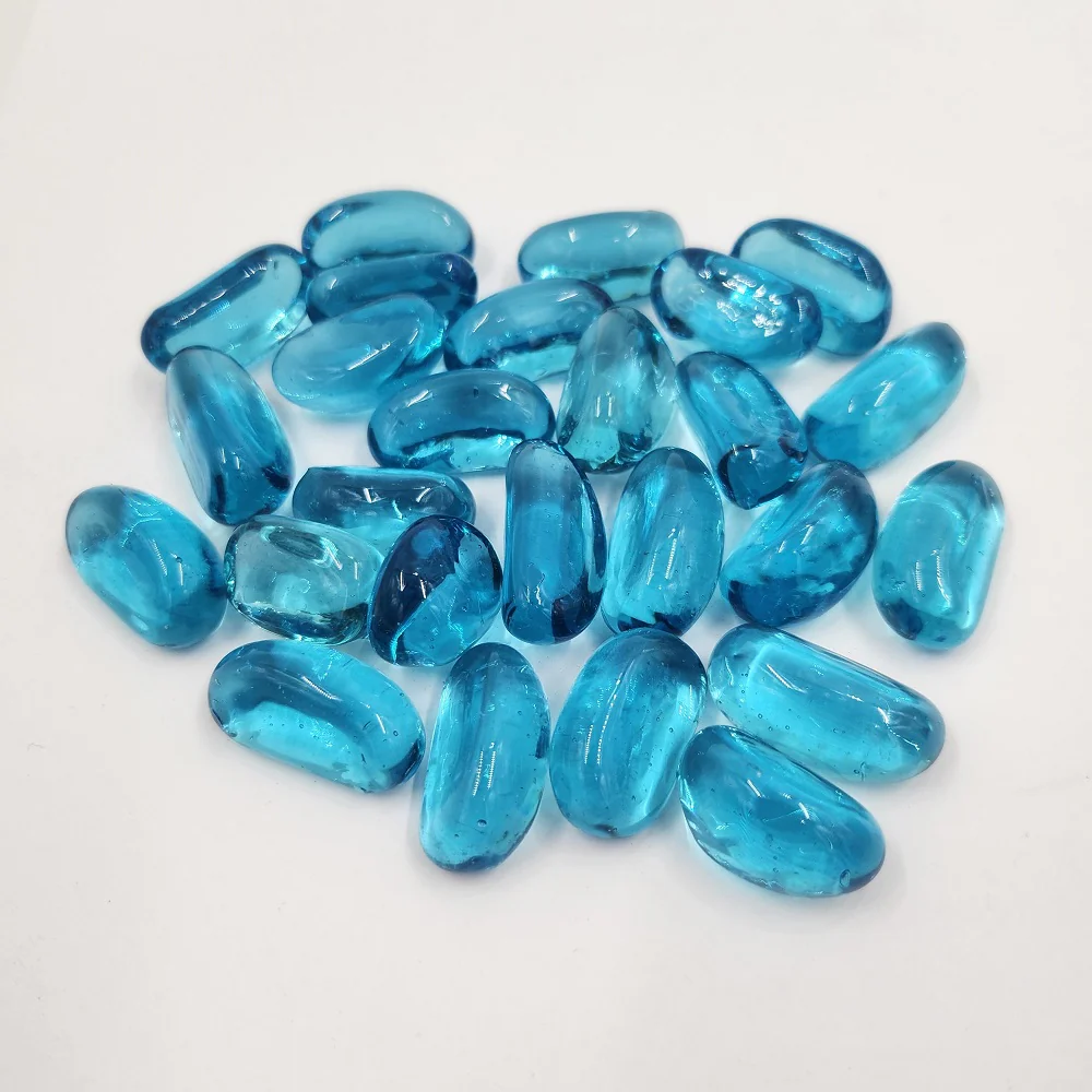 Ocean Blue Glass Cashews Fire Glass 10 lbs